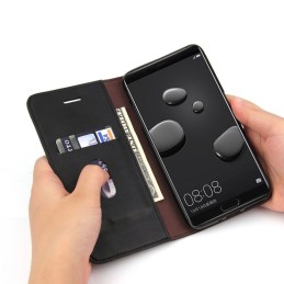 MATE 10 - CLASSIC CASE PROTEZIONE IN ECOPELLE NERO PER HUAWEI