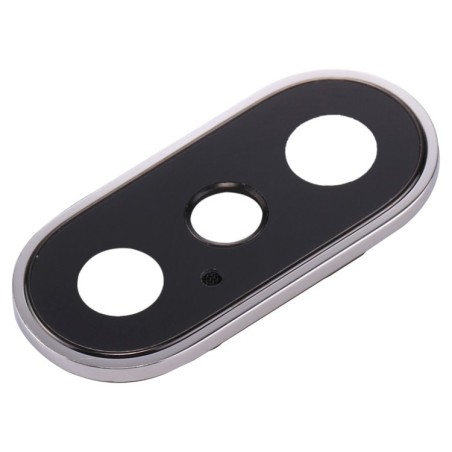 IPHONE X - LENTE CAMERA CON BORDI SILVER