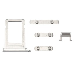 Kit Pulsanti Tasti Laterali e Carrellino SIM per iPhone X Argento Silver