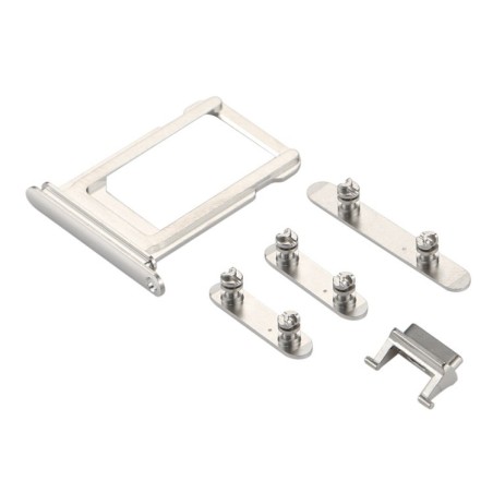Kit Pulsanti Tasti Laterali e Carrellino SIM per iPhone X Argento Silver