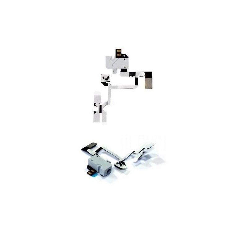 Cavo Flat iPhone 4 Connettore Jack Audio Tasto Volume Mute Bianco Cavo Flat iPhone 4 Connettore Jack Audio Tasto Volume Mute Bianco