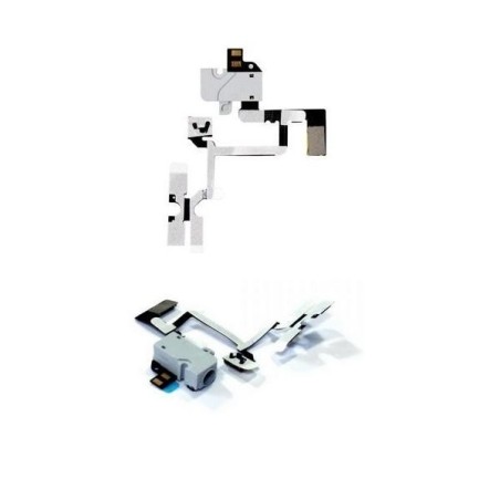 Cavo Flat iPhone 4 Connettore Jack Audio Tasto Volume Mute Bianco