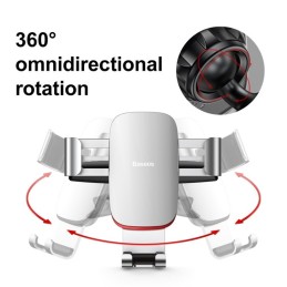 BASEUS CAR MOUNT HOLDER SUPPORTO PER AUTO CON ROTAZIONE A 360° SILVER