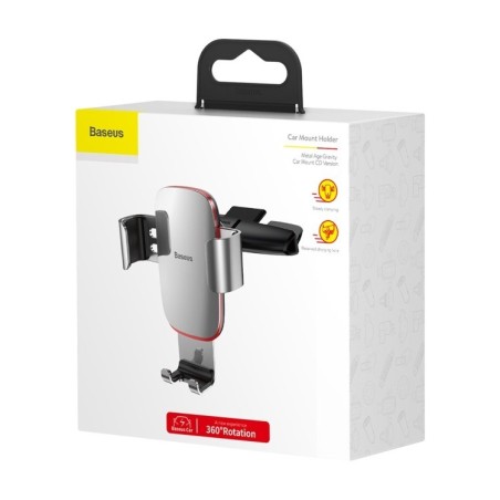 BASEUS CAR MOUNT HOLDER SUPPORTO PER AUTO CON ROTAZIONE A 360° SILVER