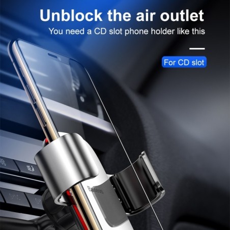 BASEUS CAR MOUNT HOLDER SUPPORTO PER AUTO CON ROTAZIONE A 360° SILVER