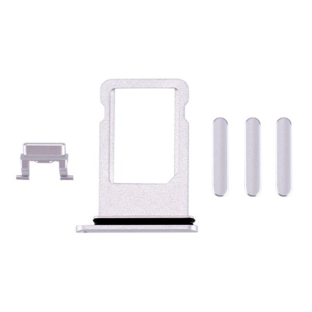 IPHONE 8 PLUS - CASSETTO SIM + VOLUME + BUTTON + MUTE (SILVER)