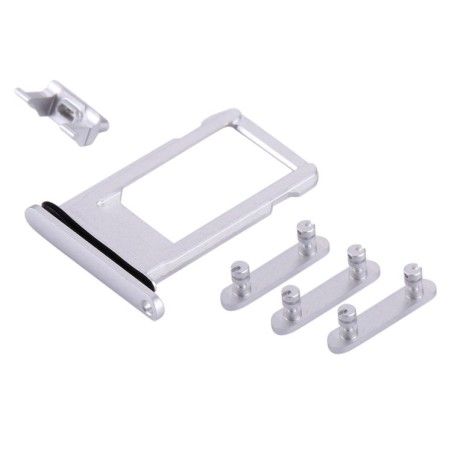 IPHONE 8 PLUS - CASSETTO SIM + VOLUME + BUTTON + MUTE (SILVER)