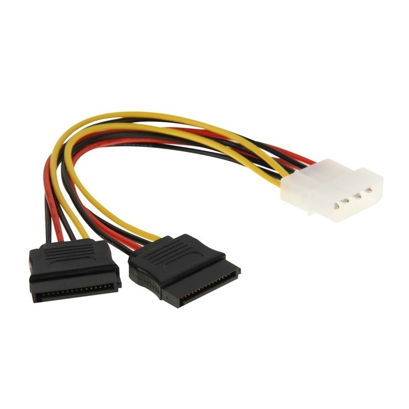 SDOPPIATORE ALIMENTAZIONE DA MOLEX A SATA 18CM SDOPPIATORE ALIMENTAZIONE DA MOLEX A SATA 18CM
