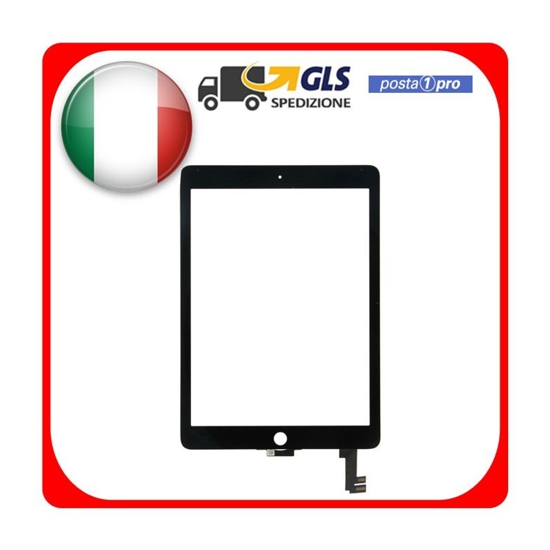 IPAD AIR 2 IPAD 6 A1567 A1566 - VETRO TOUCH SCREEN NERO