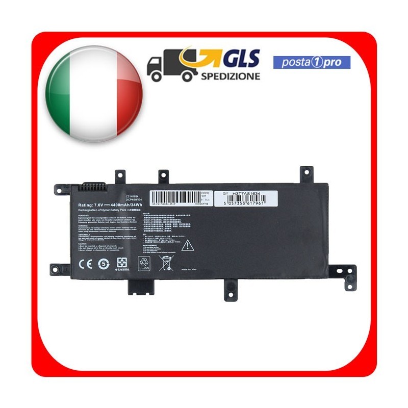 Batteria compatibile ASUS C21N1634 X542UQ F542BP 7.6V Batteria compatibile ASUS C21N1634 X542UQ F542BP 7.6V