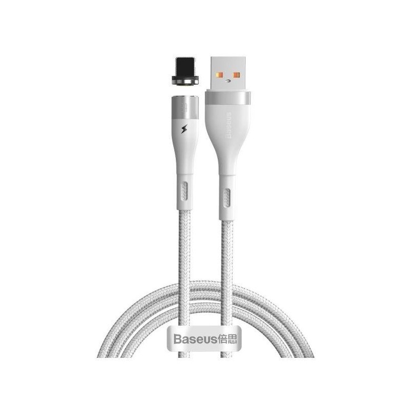 CAVO RICARICA MAGNETICO ZINCO PER IPHONE 2.4A 1M BIANCO BASEUS