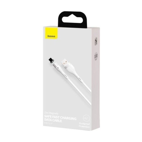 CAVO RICARICA MAGNETICO ZINCO PER IPHONE 2.4A 1M BIANCO BASEUS