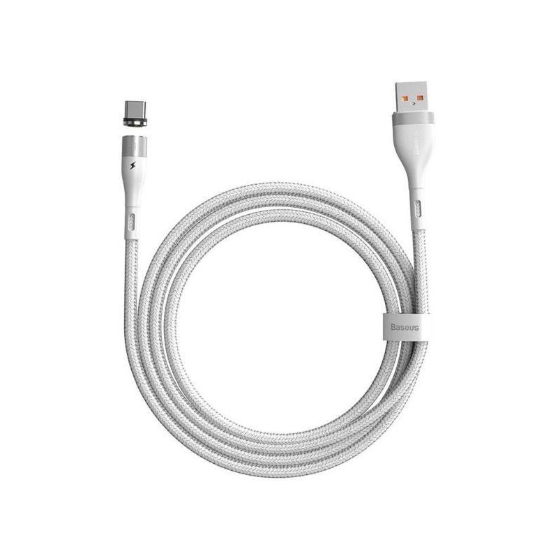 CAVO RICARICA MAGNETICO ZINCO TYPE-C 1MT. 2,4A BIANCO BASEUS