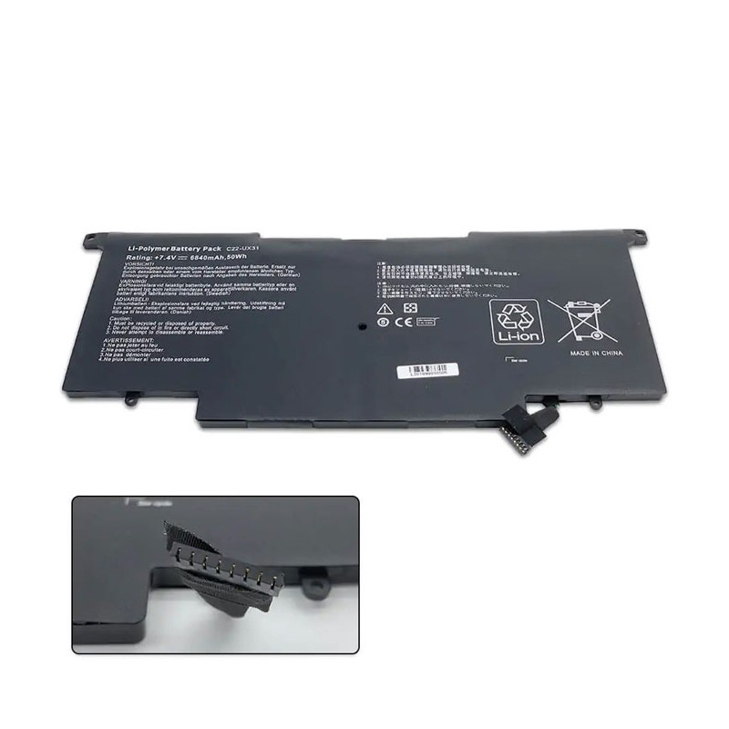 Batteria C22-UX31 per Asus Zenbook BX31A UX31A UX31E 7.4 V 6840 mAh