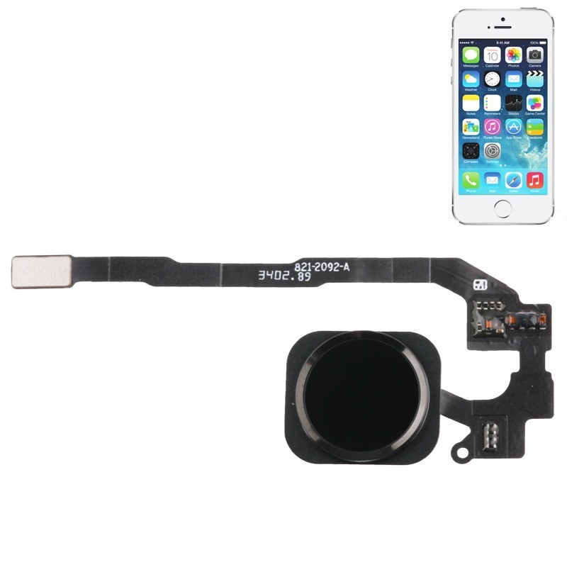 Flat Tasto Home Nero per Apple iPhone 5S Ricambio Pulsante Flat Tasto Home Nero per Apple iPhone 5S Ricambio Pulsante