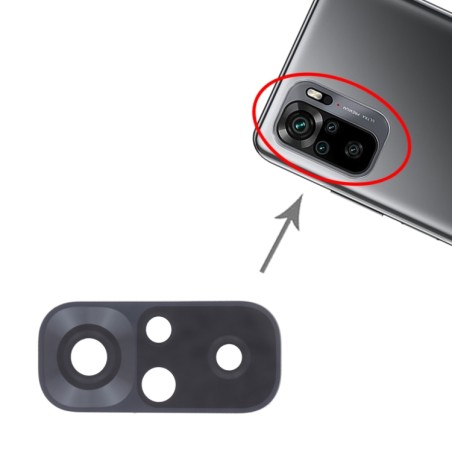 Vetrino Fotocamera Posteriore per Xiaomi Redmi Note 10 4G M2101K7AI M2101K7AG Nero