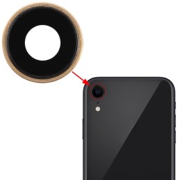 Vetrino Lente camera iPhone XR Vetro camera con supporto Gold