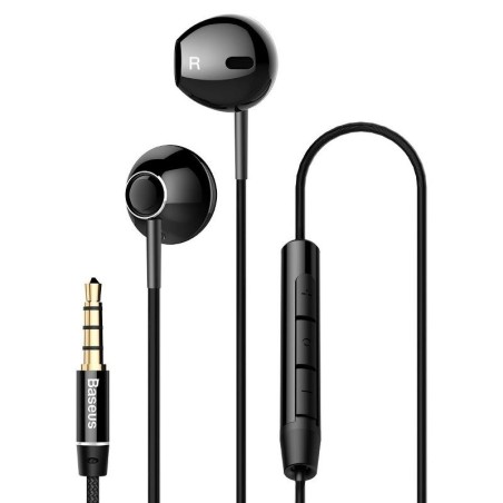 Auricolari Baseus Encok H06 Jack 3.5mm Microfono Controllo Nero