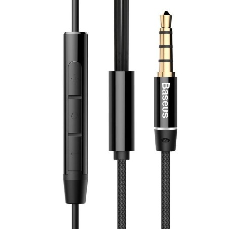 Auricolari Baseus Encok H06 Jack 3.5mm Microfono Controllo Nero