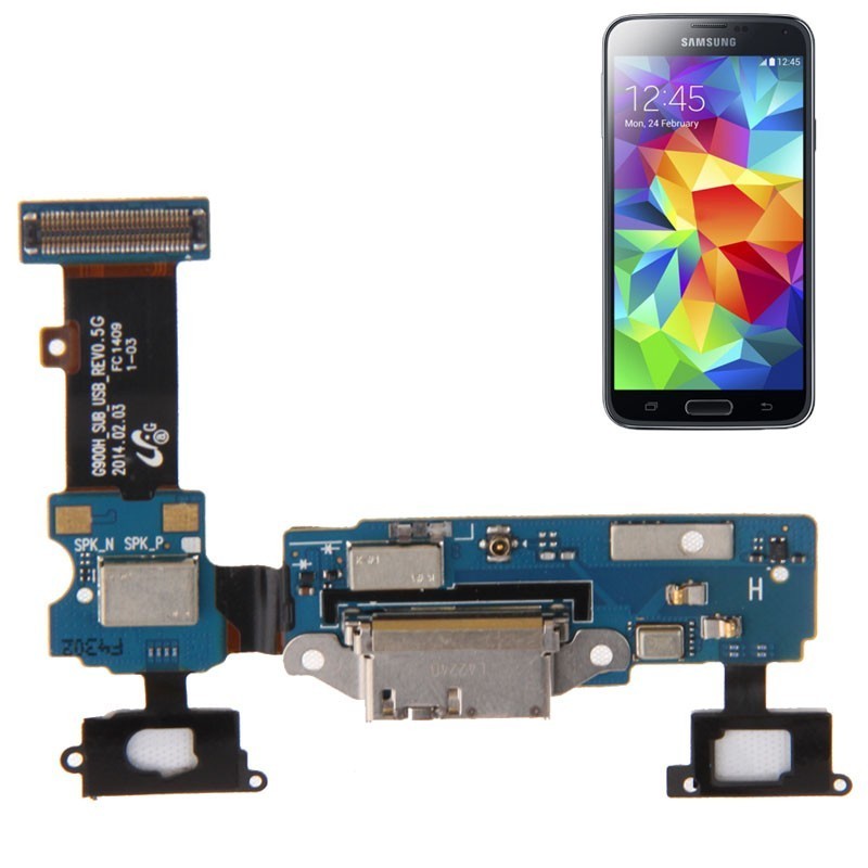 Flat Ricarica con Tasti per Samsung Galaxy S5 G900H Microfono Flat Ricarica con Tasti per Samsung Galaxy S5 G900H Microfono