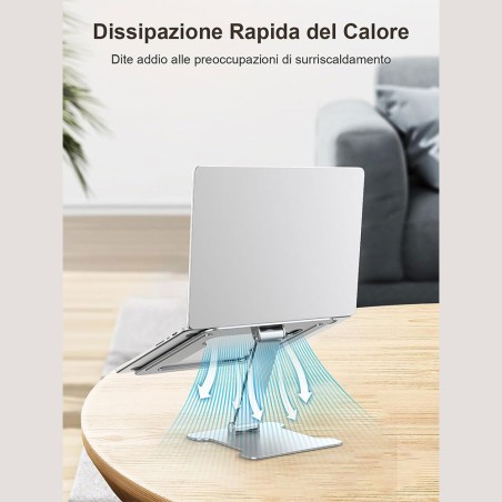 Supporto notebook alluminio regolabile 10-16 pollici pieghevole