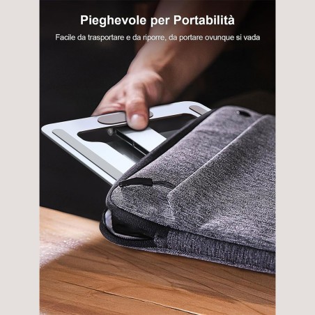 Supporto notebook alluminio regolabile 10-16 pollici pieghevole