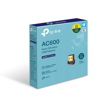 Adattatore Wi-Fi TP-Link Archer T2U Nano AC600 Dual Band USB 2.0