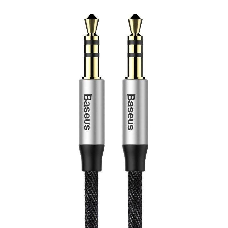 Cavo Audio Baseus Yiven AUX 3,5mm Jack 1m Black+Silver per Stereo Auto Cuffie Cavo Audio Baseus Yiven AUX 3,5mm Jack 1m Black+Silver per Stereo Auto Cuffie