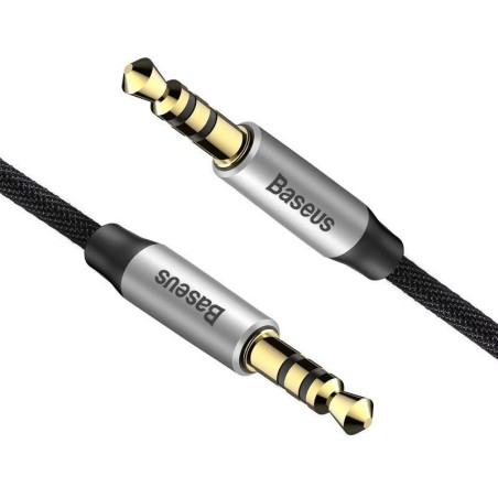 Cavo Audio Baseus Yiven AUX 3,5mm Jack 1m Black+Silver per Stereo Auto Cuffie