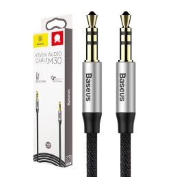 Cavo Audio Baseus Yiven AUX 3,5mm Jack 1m Black+Silver per Stereo Auto Cuffie Cavo Audio Baseus Yiven AUX 3,5mm Jack 1m Black+Silver per Stereo Auto Cuffie