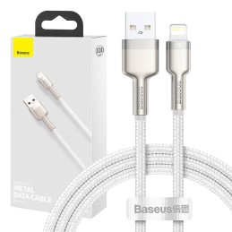 Cavo ricarica USB to Iphone Baseus Cafule 2.4A 1m telato Bianco