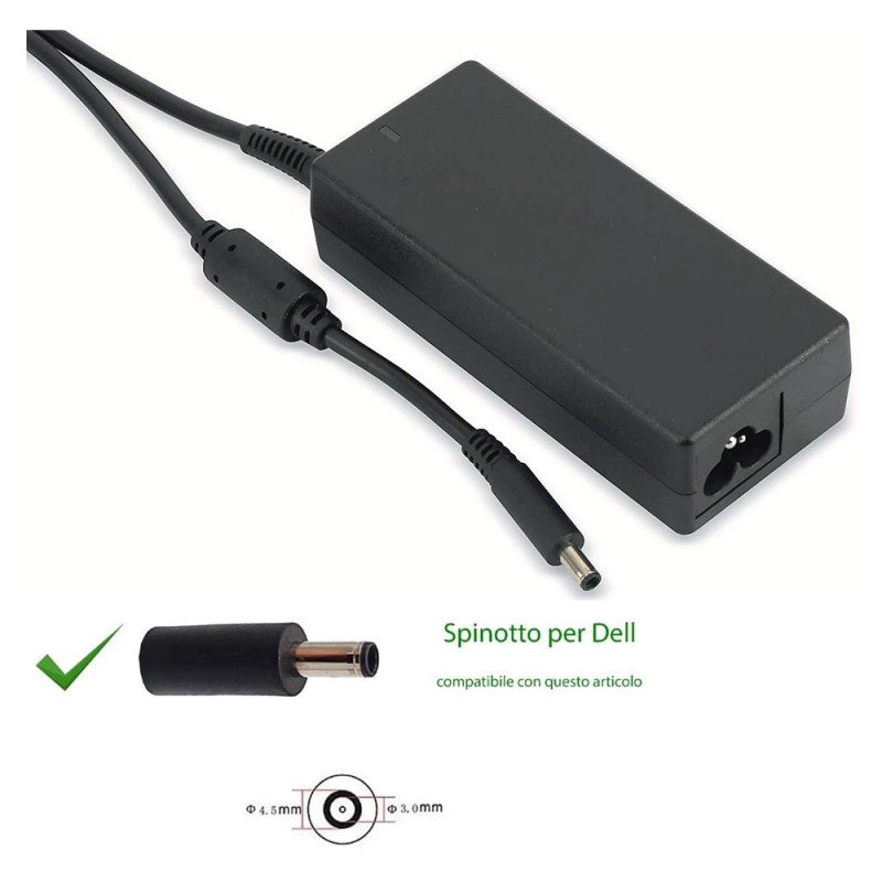 Alimentatore 65W per Dell 19.5V 3.33A 4.5x3.0 Inspiron Latitude XPS Alimentatore 65W per Dell 19.5V 3.33A 4.5x3.0 Inspiron Latitude XPS