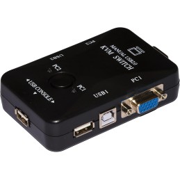 KVM Switch LINK per collegare 2 PC USB/VGA con 1 MOUSE, 1 TASTIERA USB E 1 MONITOR VGA con cavi inclusi