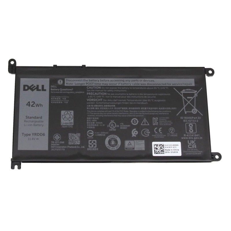 Batteria YRDD6 originale Dell Inspiron e Vostro 11.4 V 42 Wh al Litio 3 celle