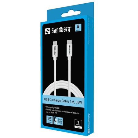 Cavo ricarica USB-C connettore USB-C Sandberg 1M 65W