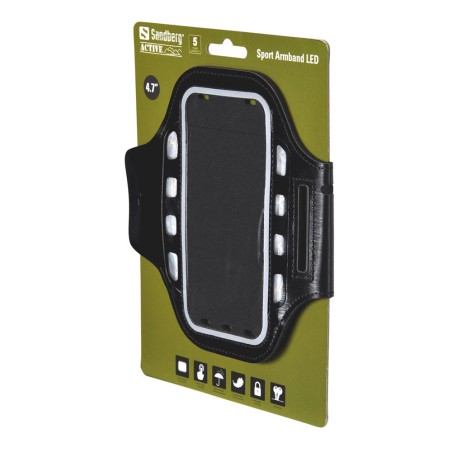 Supporto sportivo smartphone da braccio con led Sandberg colore Nero