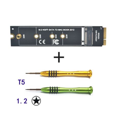 Adattatore M.2 NGFF SATA MacBook Air A1465 A1466 2012 + Kit Cacciaviti