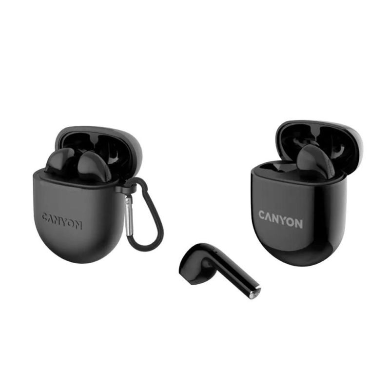 Auricolari Bluetooth Canyon TWS-6  Wireless In-Ear con Microfono e Custodia Nero Auricolari Bluetooth Canyon TWS-6  Wireless In-Ear con Microfono e Custodia Nero