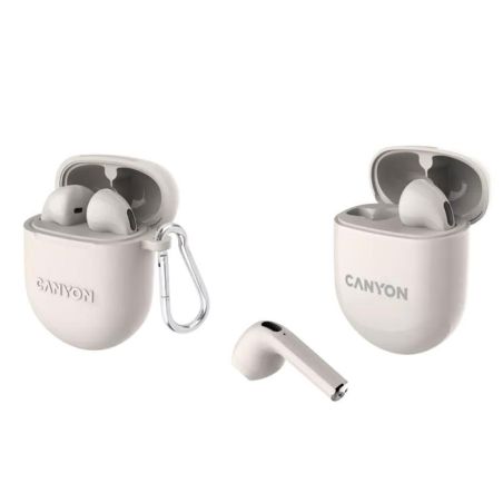 Cuffie Auricolari Bluetooth TWS-6 Bianco Canyon 21h con Cavo Ricarica