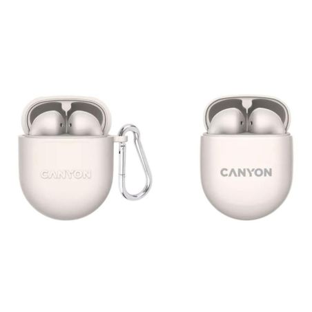 Cuffie Auricolari Bluetooth TWS-6 Bianco Canyon 21h con Cavo Ricarica