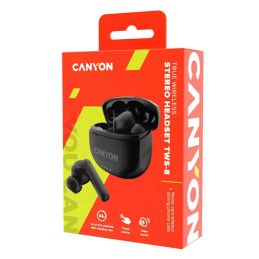 Cuffie Bluetooth TWS-8 Canyon True Wireless 32h Microfono Nero ENC Cuffie Bluetooth TWS-8 Canyon True Wireless 32h Microfono Nero ENC