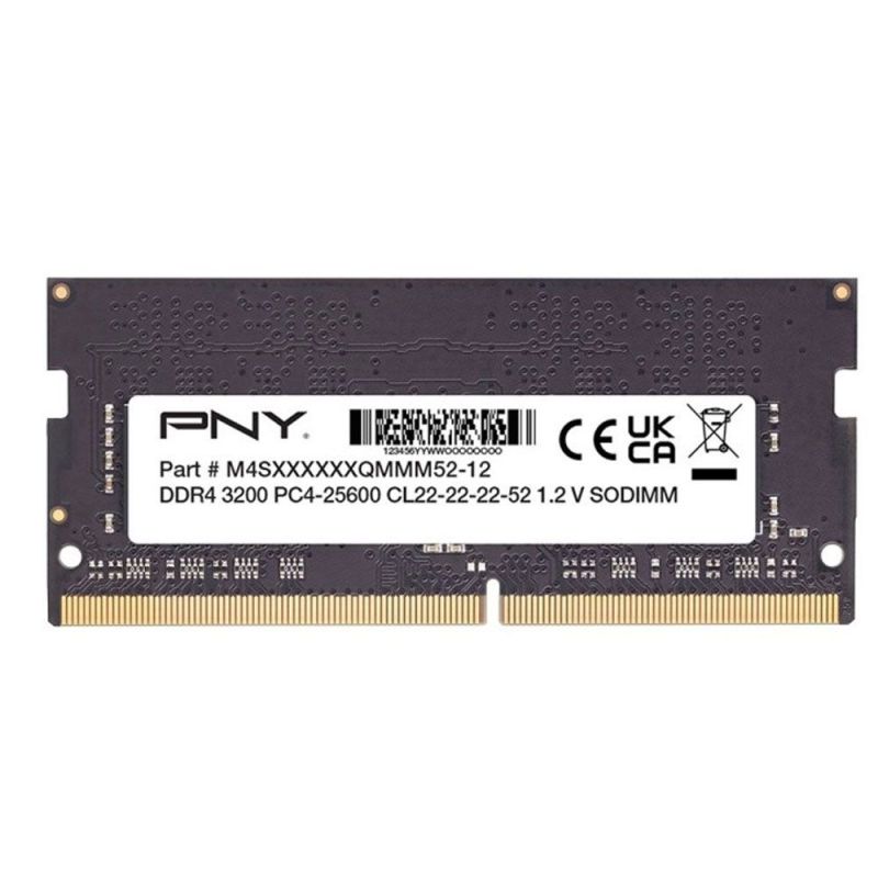 RAM PNY 16GB DDR4 SODIMM 3200MHz CL22 per Notebook Mini PC No Confezione