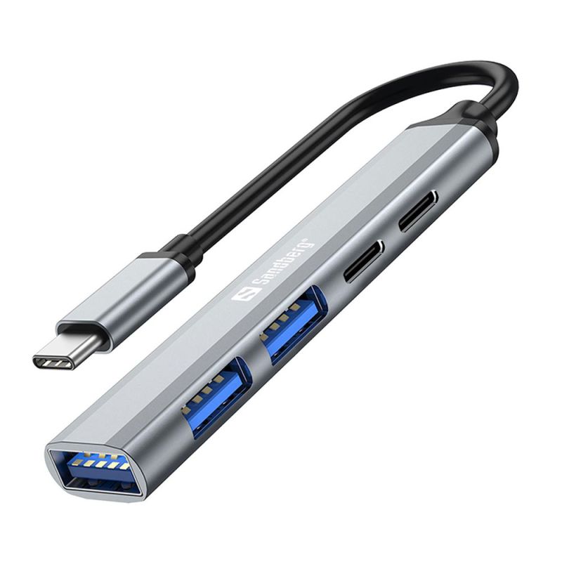 Hub Sandberg USB-C 3xUSB-A + 2xUSB-C Saver PD65W Adattatore