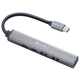 Hub Sandberg USB-C 3xUSB-A + 2xUSB-C Saver PD65W Adattatore
