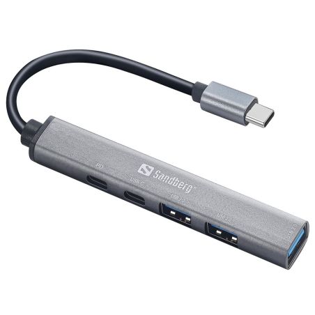 Hub Sandberg USB-C 3xUSB-A + 2xUSB-C Saver PD65W Adattatore