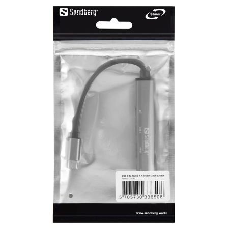 Hub Sandberg USB-C 3xUSB-A + 2xUSB-C Saver PD65W Adattatore