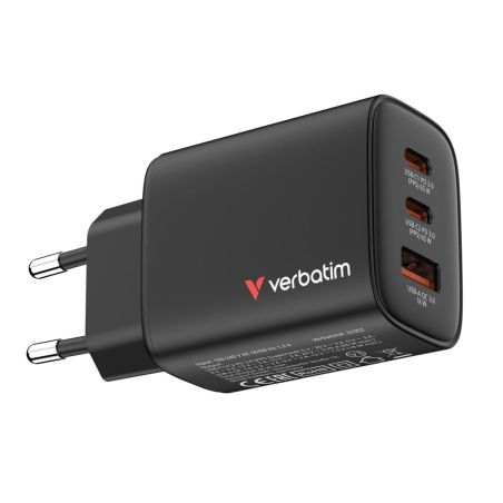 Alimentatore Notebook USB-C 65W GaN Verbatim 2xPD + USB-A QC 3.0