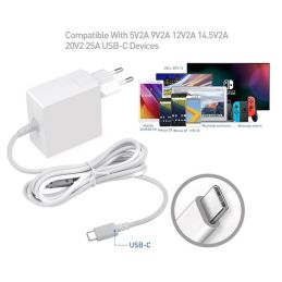 Alimentatore USB-C 45W PD3.0 CoreParts EU UK per Laptop Tablet Bianco