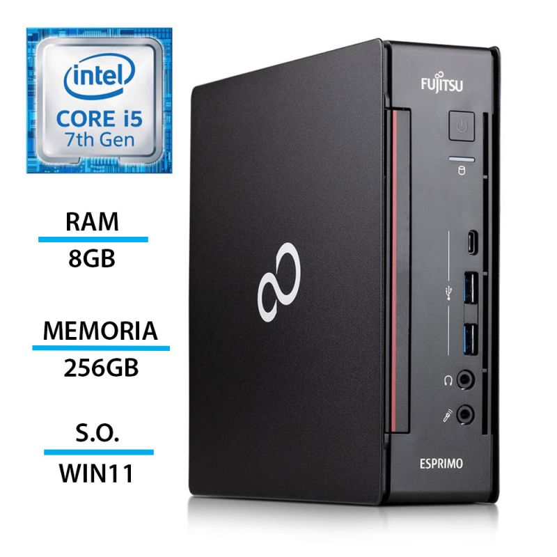 Fujitsu Esprimo Q957 Mini PC i5-7400T 8GB 256GB NVMe Win11 Ricondizionato A