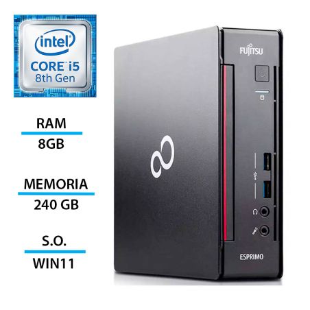 Fujitsu Esprimo Q558 Mini PC i5-8400T 8GB SSD 240GB Windows 11 Pro Ricondizionato Grado A